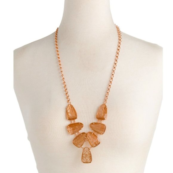 Kendra Scott Harlie Necklace Gold Dusted Glass, 14 Karat Rose Gold Plated NWT - Picture 8 of 11